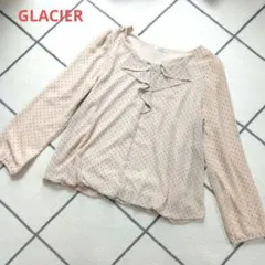 GLACIER ドット柄シフォンブラウス M