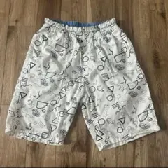 130cm ハーフパンツ 総柄 シンプル 韓国子供服風 夏 おしゃれ アイボリー