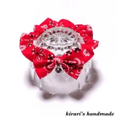 No.111 猫の首輪(ペイズリー柄・レッド)サイズ調整可能