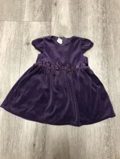 H&M ベロアワンピース　キッズ　パープル　紫　秋冬　12-18M  フォーマル
