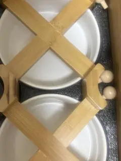 FeedFurry 犬ご飯ボウル ペット用 木製陶器 850ml ホワイト