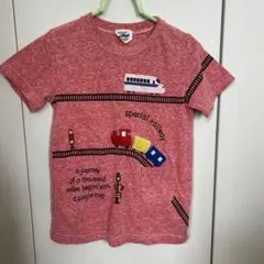 列車刺繍 赤 Tシャツ