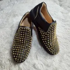 Christian Louboutin スタッズ スリッポン 44 黒 メンズ