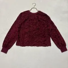 【ザラ】（F）トレーナー シワ加工 クラッシュ加工 プリーツ風 リブ切り替え袖