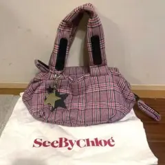 お値下げ！SeeByChloé 赤黒チェック ハンドバッグ