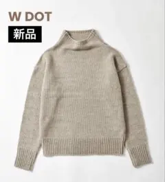 新品タグ付★W DOT★ダブルドッド★ ウール混ボトルネックニットプルオーバー②