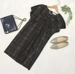 【美品】自由区　ワンピース　ブラウン　M(38) 日本製　ブラウンのサムネイル