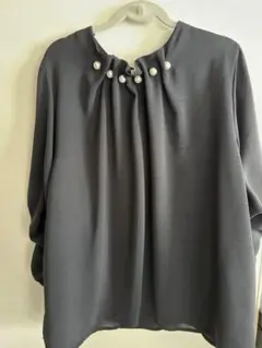 【美品】長袖／ブラウス／ブラック／結婚式/入学式/入園式/卒園式