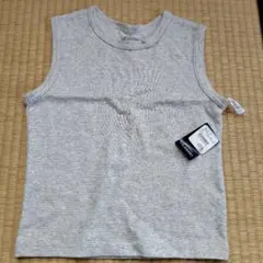 【新品】グレー×白　ボーダー　タンクトップのサムネイル