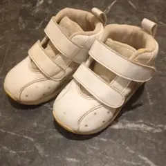 ASICS ホワイト スニーカー 星柄 マジックテープ 16.0cm