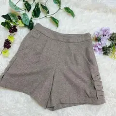 Couture brooch ショートパンツ 38 リボン付き ウール混