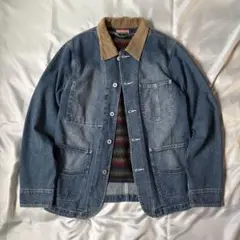 00s old 襟コーズ ブランケット付 デニムカバーオール 古着 メンズ