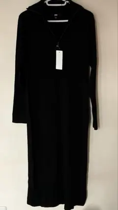 UNIQLO ハーフジップ ニットワンピース L サイズBlack