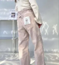 as know as plus アズノゥアズ　後ろレースアップハイウエストパンツ
