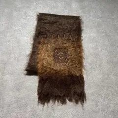 loewe モヘア ウール マフラー ブラウン