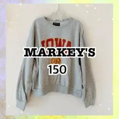 【MARKEY'S】マーキーズ KIDS クルーネックトレーナー グレー 150