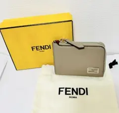 フェンディ　FFロゴ　フラグメントケース　グレージュ　ミニウォレット