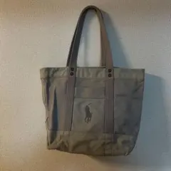 ポロラルフローレン　バッグ　キャンパストートバッグ　グレー