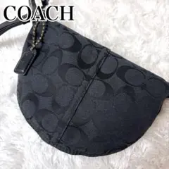 COACH コーチ シグネチャー ハーフムーン ショルダーバッグ ブラック
