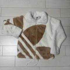 最終値下げ adidas フリースボアジャケット ホワイト・ブラウン
