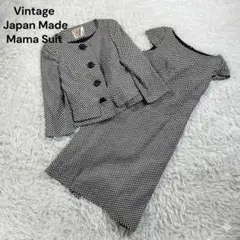 00s ドット ノーカラー セットアップ ワンピース ジャケット フォーマル