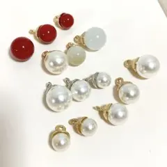 チャーム キューブ クリスタル ガラス ビーズ アクセサリーパーツ 14個セット