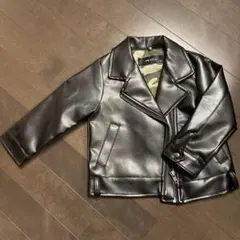 PETIT FF ブラックライダースジャケット革ジャケット　キッズ　ベビー　90