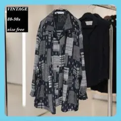 【VINTAGE】古着 80-90s 男女兼用 シャツ オーバーサイズ フリー
