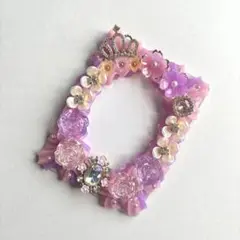 【No.404】ホイップデコ　トレカケース　硬質ケース　ピンク　紫　薔薇　王冠
