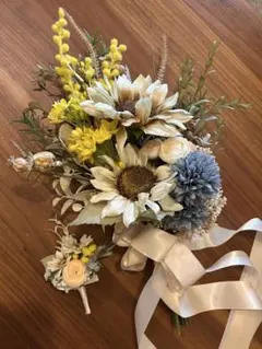 ブーケ　ブートニア付き