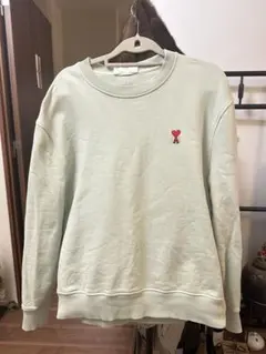 AMI PARIS アミ　ミントグリーン クルーネック トレーナー