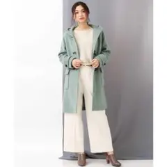 ミントグリーン フード付きダッフルコート