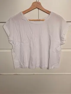 ZARA 半袖 クロップド丈 Tシャツ ホワイト Sのサムネイル