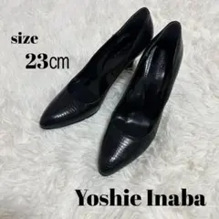 ♡極美品♡ Yoshie Inaba パンプス ブラック ポインテッドトゥ 23のサムネイル