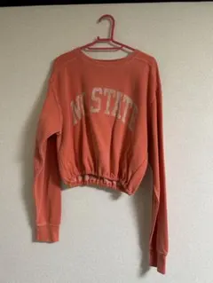 古着クロップドスウェット ピンク