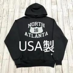 【ブラック！3段！USA製！】ラッセル　パーカー　フーディ　スウェット　黒
