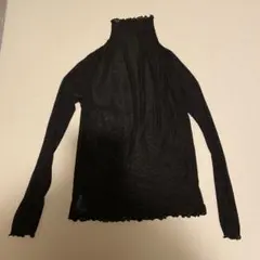 ブラック 長袖 シースルートップス Fサイズ