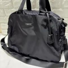 美品✨ アニエスベー 2WAY ボストンバッグ 南京錠 鍵付き 底鋲 黒