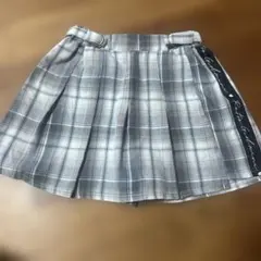130 グレー系チェック プリーツスカート