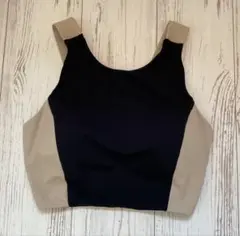 WERTHY COMBINATION YOGA TOP ブラック×ベージュM