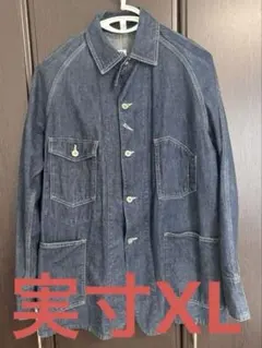 POSTOVERALLS ×BEAMS PLUSデニム カバーオール　実寸XLのサムネイル