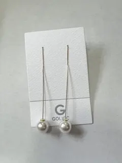 パール付きロングピアス