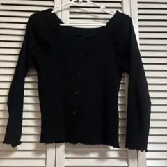 リブカーディガン　ブラック