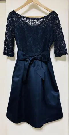 美品 オケージョンドレス パーティー ワンピース L リボン 結婚式 GIRL