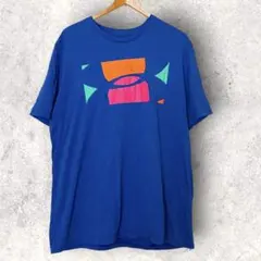 アンダーアーマー 幾何学柄 クルーネック 半袖 Tシャツ 3L青綿