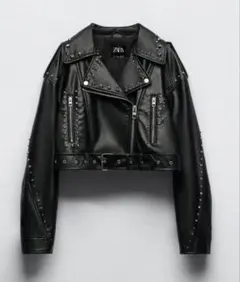 ZARA スタッズフェイクレザージャケット Lサイズ