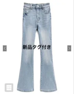 ハイウエストフレアデニムパンツ cu498 Lサイズ