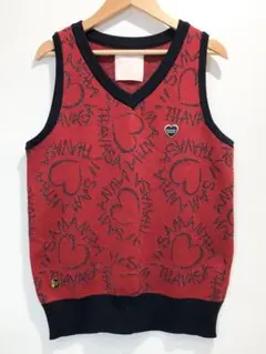 UNDER25 Samantha Thavasa 総柄 ロゴ入り ニット ベスト