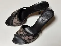 GUCCI オープントゥ ハイヒール ミュール 36.5㌅