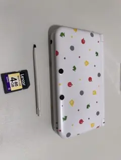 ニンテンドー3DS LL どうぶつの森 ホワイト カラフルドット